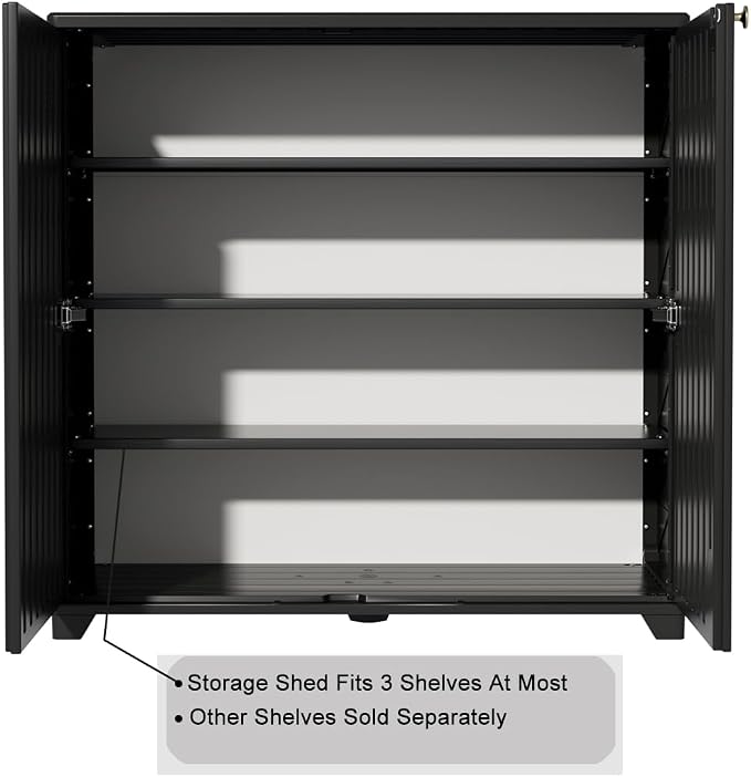 KINYING Outdoor Storage Cabinet Waterproof, 60 Gallon Resin Outdoor Storage Shed - Image 7