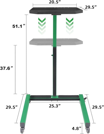 Adjustable Height Mobile Work Table, Foldable Table - Image 7