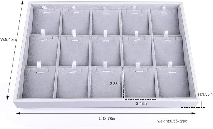 Oirlv Velvet Stackable Jewelry Tray Display Organizer, 15 Grids Insert | - Image 6