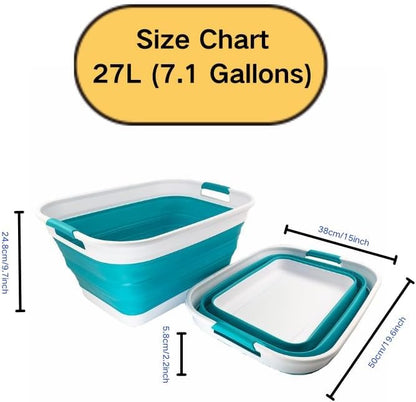 SAMMART 27L Collapsible Plastic Laundry Basket - Image 2