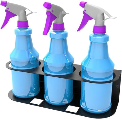 JINGCHENGMEI 2Pcs of 3 Spray Bottles Holder, Steel Wall Mount Storage Organizer - Image 3