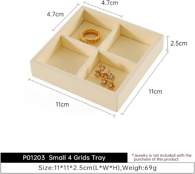 Dark Blue Jewelry Display Tray Ring Necklace Earring Bangle Organizer - Image 6