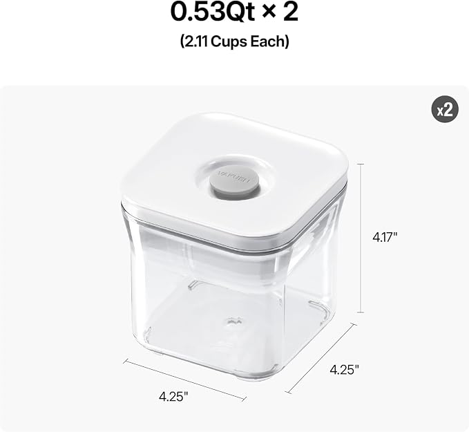 VAKUEN Premium Airtight Food Storage Containers, Smart One-Click Seal Lid - Image 2