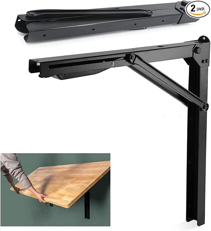 Wallmaster 24inch Folding Shelf Brackets Garage Heavy Duty Steel Max Load 500lb by Wallmaster