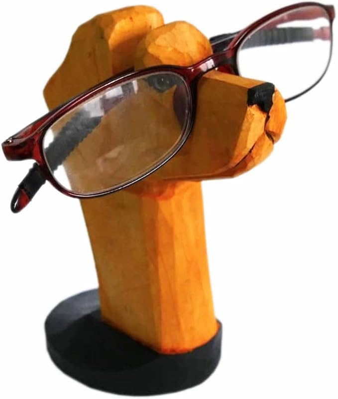 Red Dollar Handmade Wood Carved Animal Eyeglass Holder, Cute Sunglasses Display - Image 5