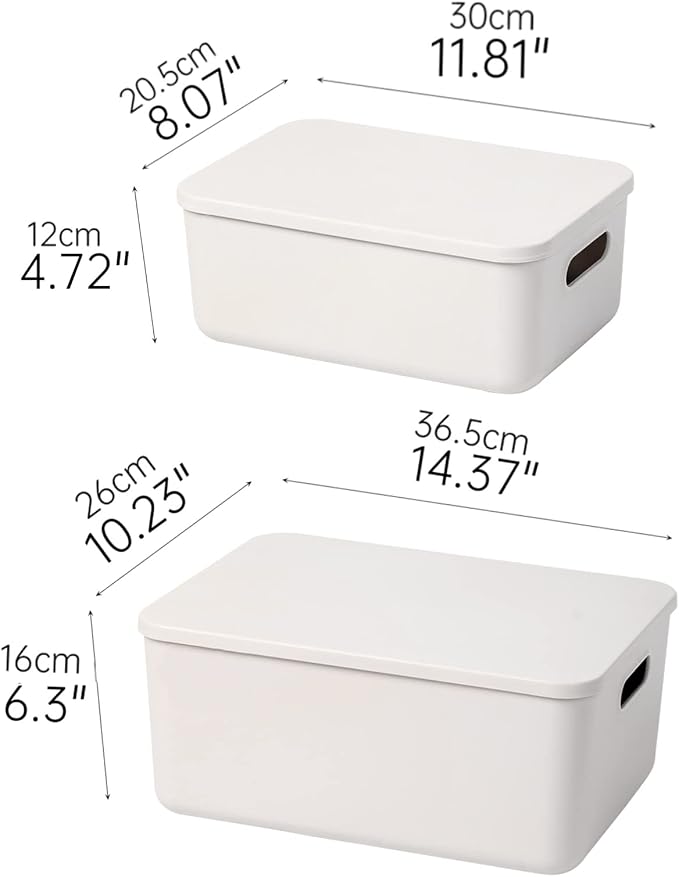 Plastic Storage Baskets With Lid Organizing Container Lidded Knit Storage - Image 5
