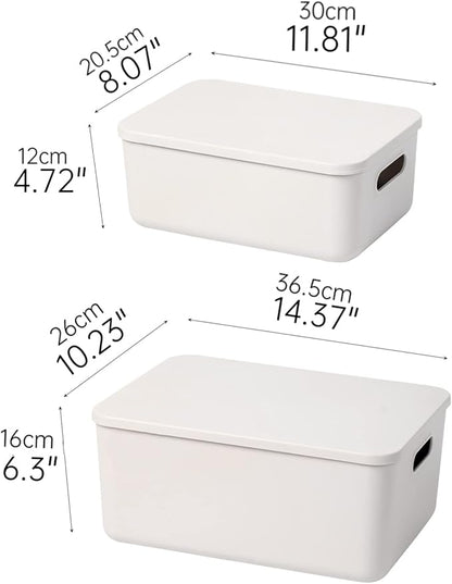 Plastic Storage Baskets With Lid Organizing Container Lidded Knit Storage - Image 5