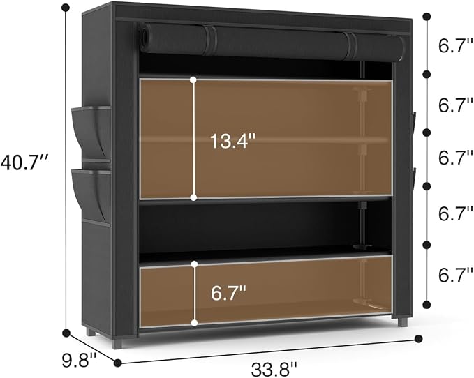 LANTEFUL Shoe Rack with Covers 5 Tier Tall Shoe Rack Organizer Large Capacity - Image 3