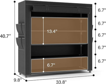 LANTEFUL Shoe Rack with Covers 5 Tier Tall Shoe Rack Organizer Large Capacity - Image 3