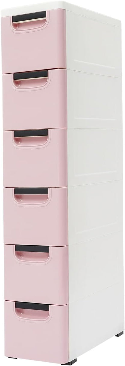 6 Drawers Narrow Slim Plastic Storage Cabinet, Storage Drawer by ILWorkTLs