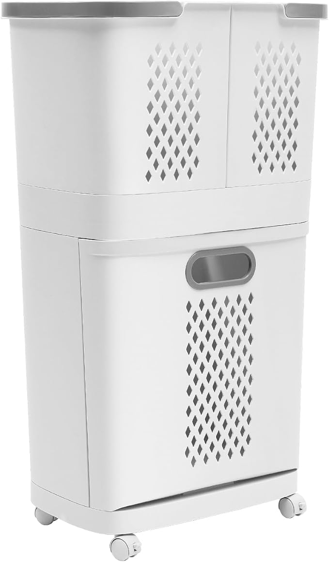 Removable Laundry Basket Organizer, 3 Section Laundry Sorter by IOENC