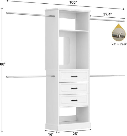 Unikito Closet System, 4FT - 9FT Closet Organizer - Image 7