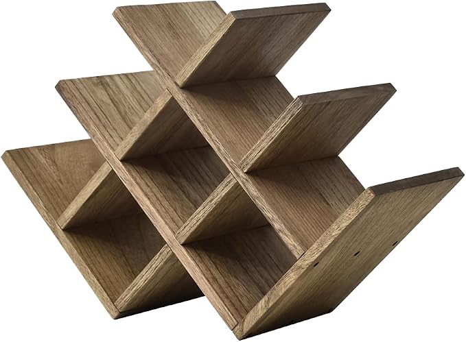 KIRIGEN Wooden Wine Rack, 8-Bottle 3-Tier Countertop Wine Holder, Holds 8 by KIRIGEN