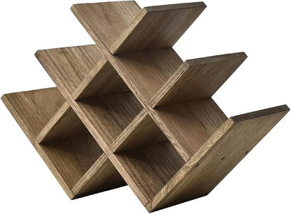 KIRIGEN Wooden Wine Rack, 8-Bottle 3-Tier Countertop Wine Holder, Holds 8 by KIRIGEN
