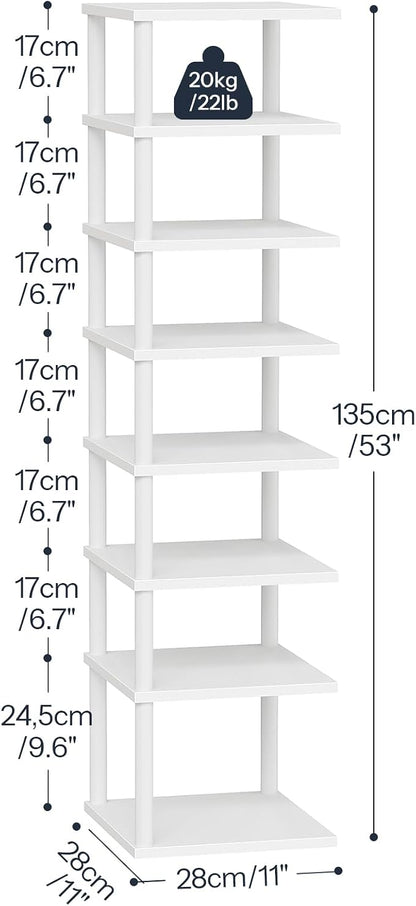 HOOBRO Vertical Shoe Rack, 8-Tier Narrow Shoe Shelf, Shoe Storage Organizer - Image 2