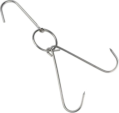 TIHOOD 6PCS 9.4" Stainless Steel Double Meat Hooks Roast Duck Bacon Shop Hook - Image 4