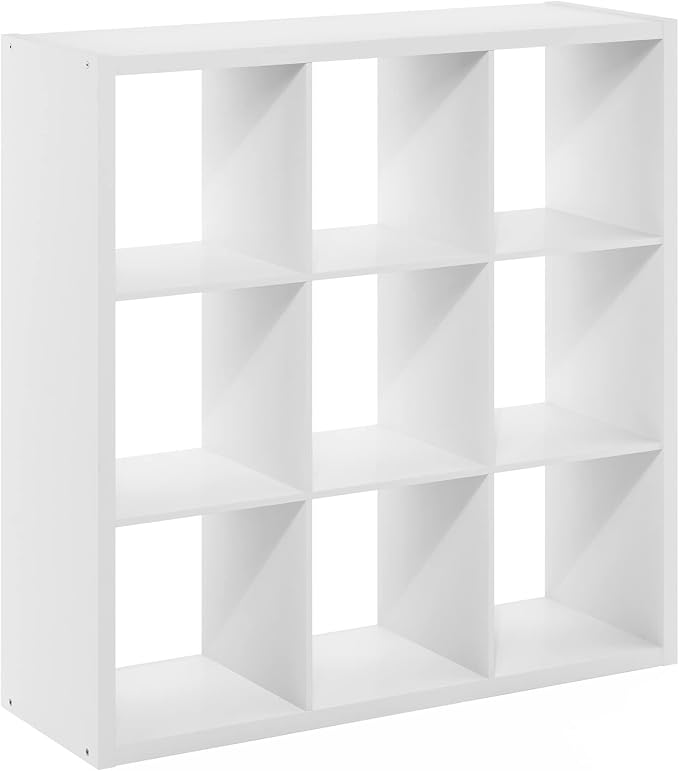 Furinno Cubicle Book Shelf, 9-Cube Bookshelf, Extra Thick Frame Reversible Tall - Image 9