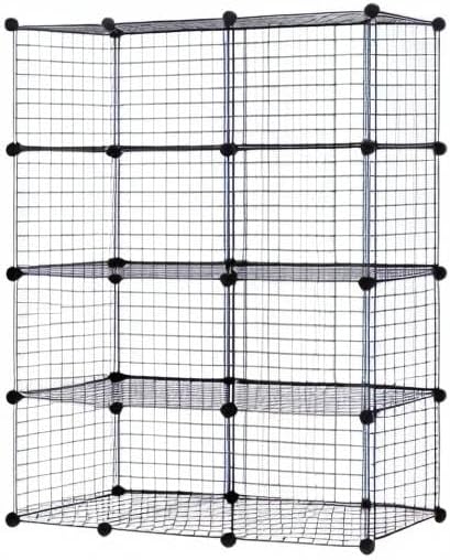 HAPPYGRILL 12-Cube Metal Wire Storage Cubes, Customizable Metal Rack Bookcase - Image 9