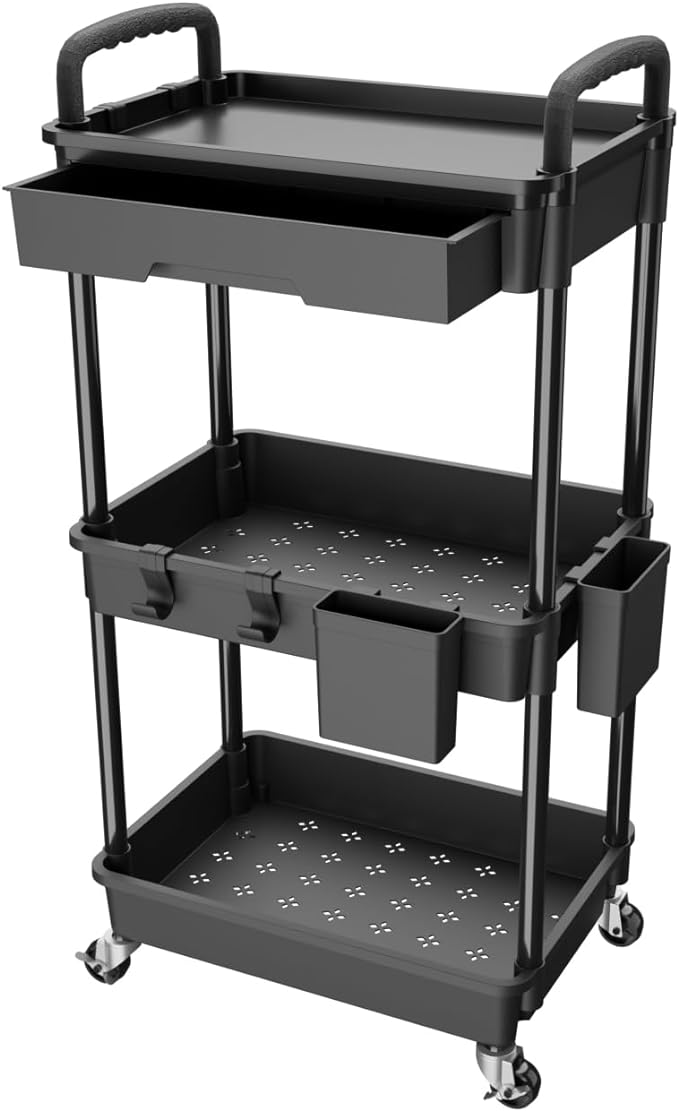 3 Tier Rolling Utility Cart by Unknown