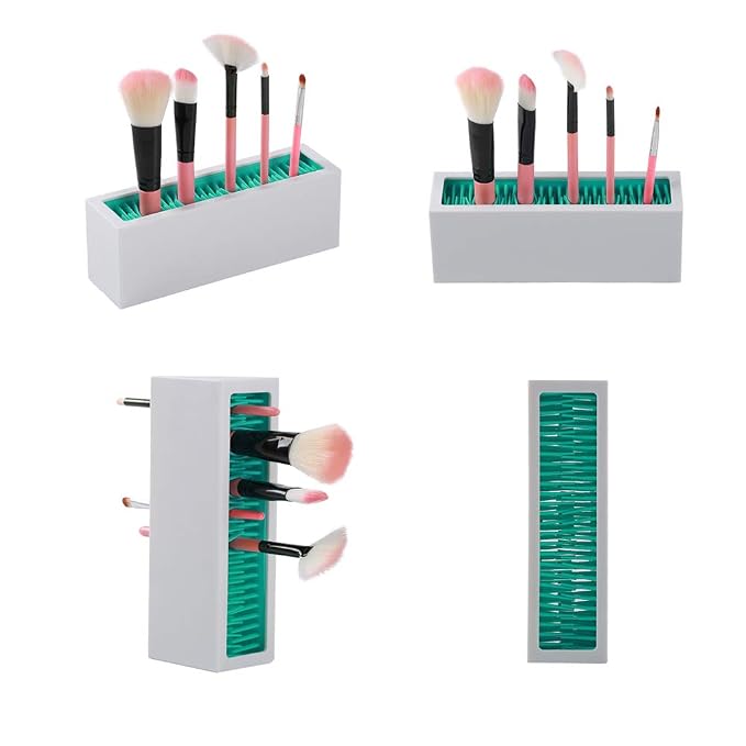Makeup Brushes Holder Organizer, Silicone Vanity Air Drying Rack Display Storage - Image 4