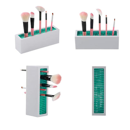 Makeup Brushes Holder Organizer, Silicone Vanity Air Drying Rack Display Storage - Image 2