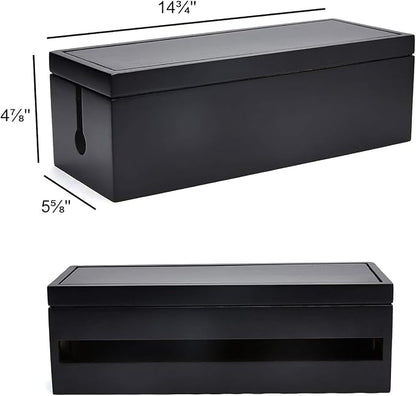 Changsuo Cable Management Box Wooden Cord Organizer Box - Image 4
