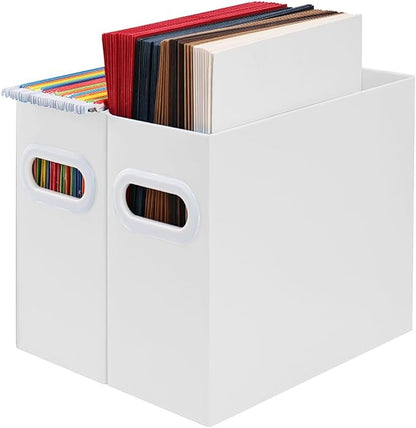 File Box for Hanging File Folders, Collapsible Cardboard Box | Portable Filing by AOSRIC
