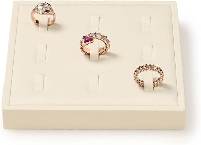 Oirlv Microfiber 9 Slots Jewelry Ring Display Tray Ring Display Organizer Tray by Oirlv