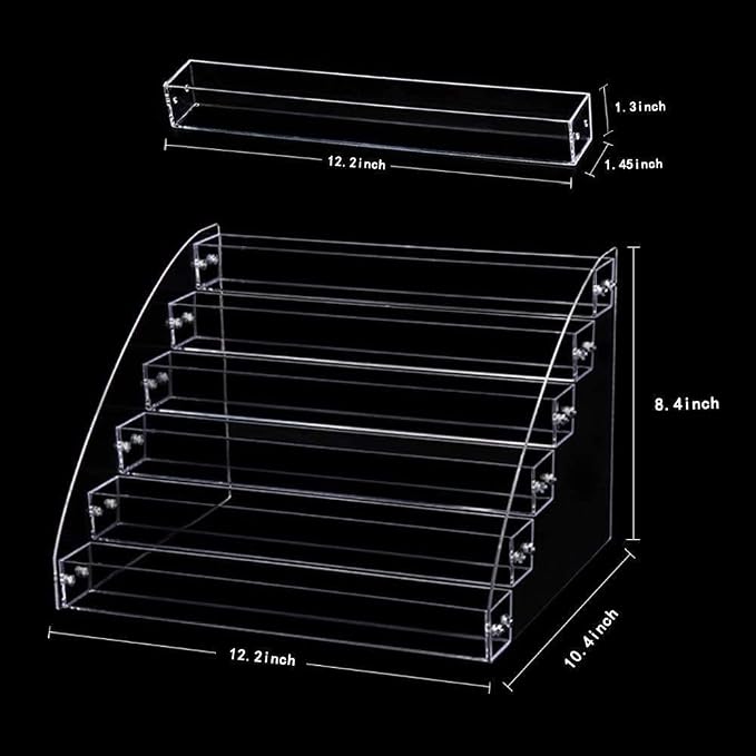 6 Tiers Acrylic Essential Oil Display Rack Nail Polish Organizer Plastic - Image 3