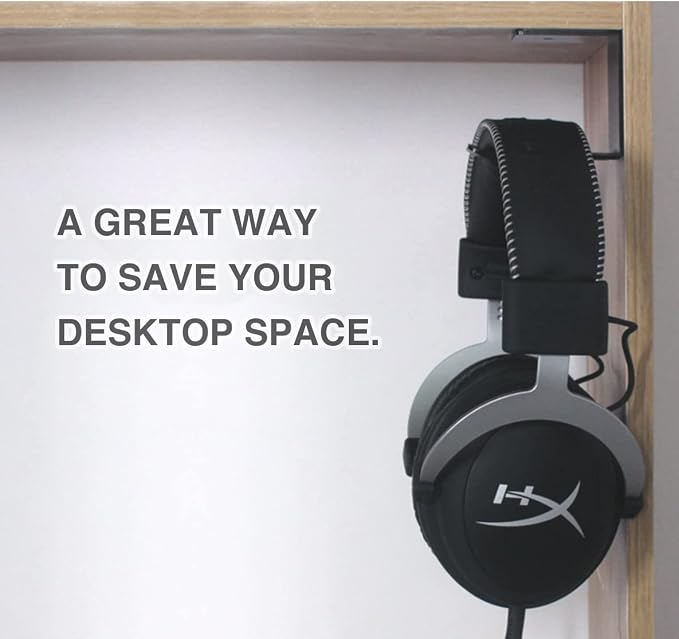 Aluminum Under-Desk Headphone Hook, - Image 2