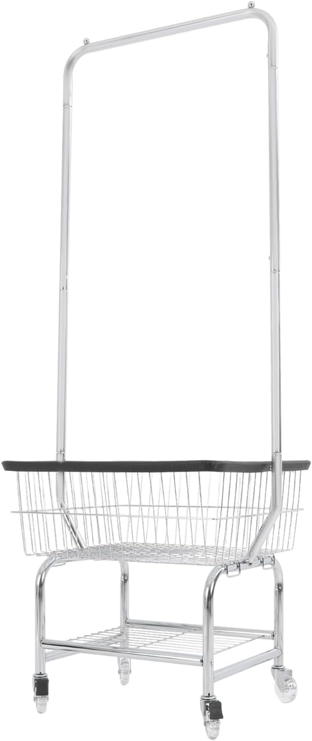 Laundry Cart, Steel Wire Laundry Cart, Laundry Basket - Image 7