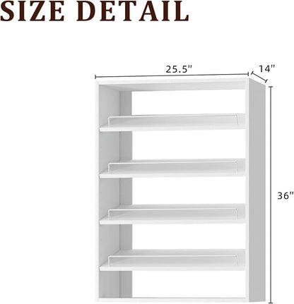 25.5" Wide Shoe Shelf Tower Modular Closet System, Shoe Storage Closet Tower - Image 2
