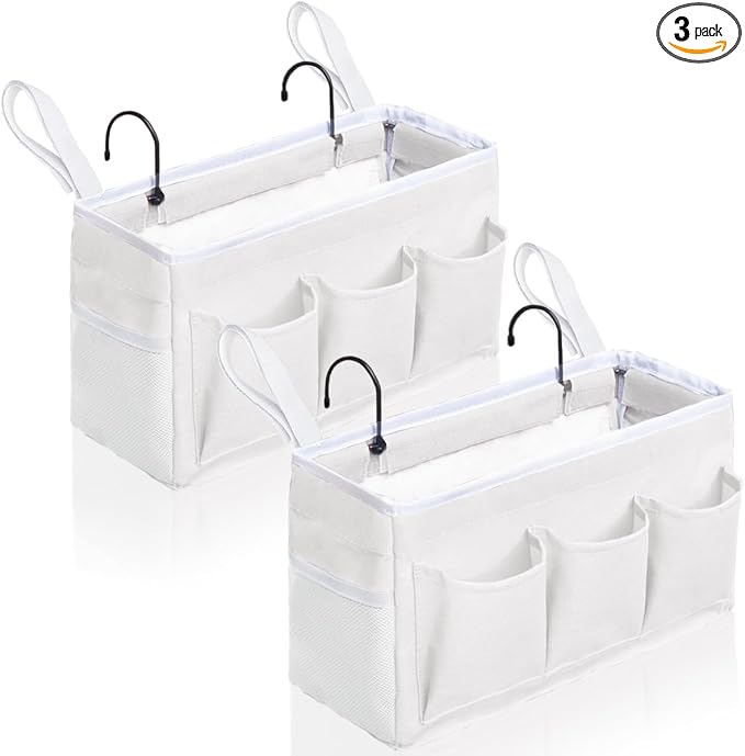 2Pcs Beside Caddy Storage Organizer, Hanging Bag Holder by KANRICHU