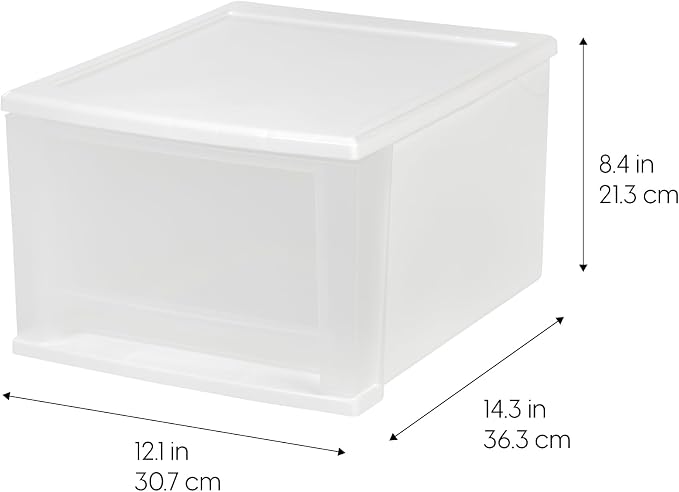 IRIS USA 17 Qt. Medium Plastic Stacking Drawer, Stackable Storage Organizer Unit - Image 3