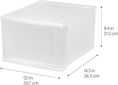 IRIS USA 17 Qt. Medium Plastic Stacking Drawer, Stackable Storage Organizer Unit - Image 3