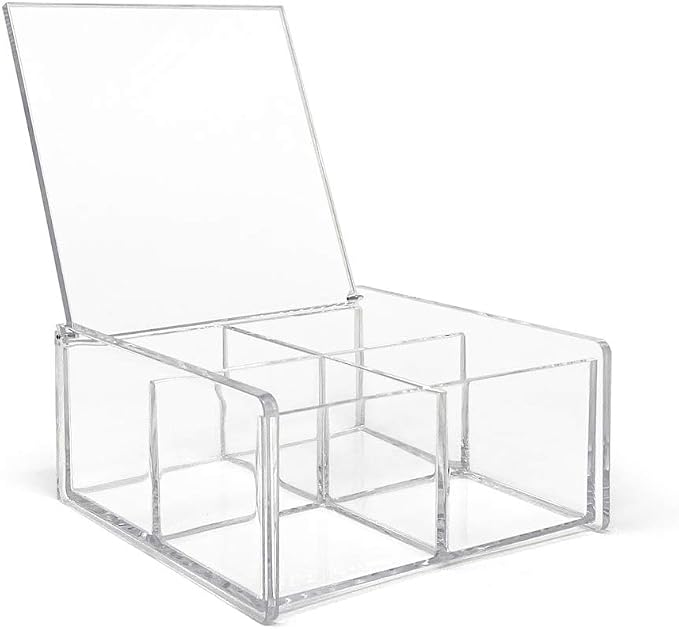 Isaac Jacobs 4-Compartment Square Clear Acrylic Organizer - Image 2