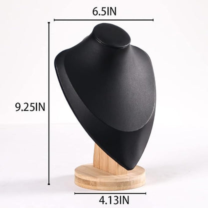 Coward 3D PU Leather Necklace Display Bamboo Chain Jewelry Model Bust Stand - Image 2