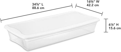 Sterilite 12-Pack 41 Quart Storage Box, Stackable Clear Plastic Bins - Image 3