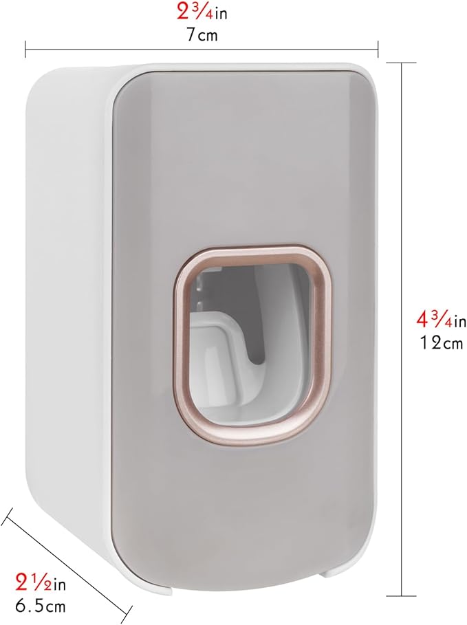 2 Slot Toothbrush Holder and Toothpaste Dispenser Wall Mounted, Automatic - Image 2