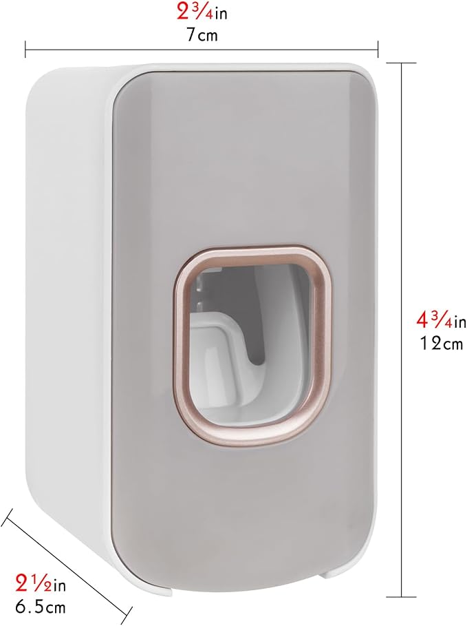 2 Slot Toothbrush Holder and Toothpaste Dispenser Wall Mounted, Automatic - Image 2
