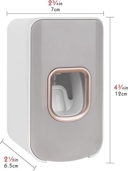 2 Slot Toothbrush Holder and Toothpaste Dispenser Wall Mounted, Automatic - Image 2