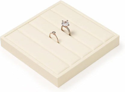 Oirlv Microfiber Velvet Ring Display Stand Small Ring Tray Showcase Jewelry - Image 6