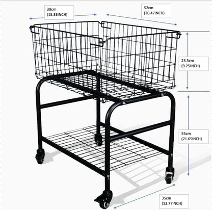 Rolling Laundry Basket with Wheels, Foldable Hamper with Industrial Wheels & - Image 6