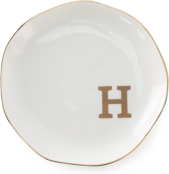 Initials Ring Dish Jewery Tray by VINCOMIC