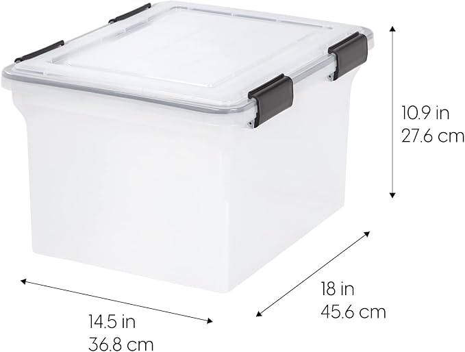 IRIS USA WeatherPro File Box Organizer, Letter/Legal, 32 Qt. Clear | Protect - Image 4