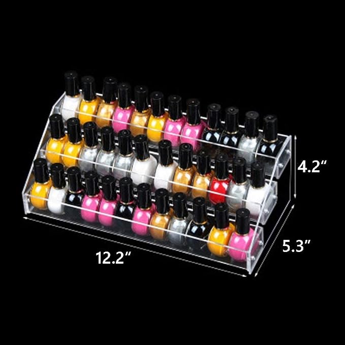 Nail Polish Holder Organizer Clear Acrylic Nail Polish Tray Fingernail Polish - Image 4