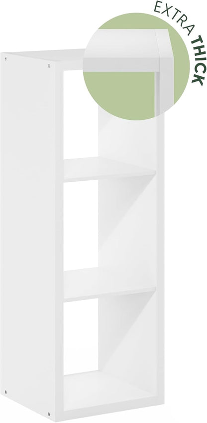 Furinno Cubicle Book Shelf, 3-Cube Bookshelf, Extra Thick Frame Horizontally & - Image 7