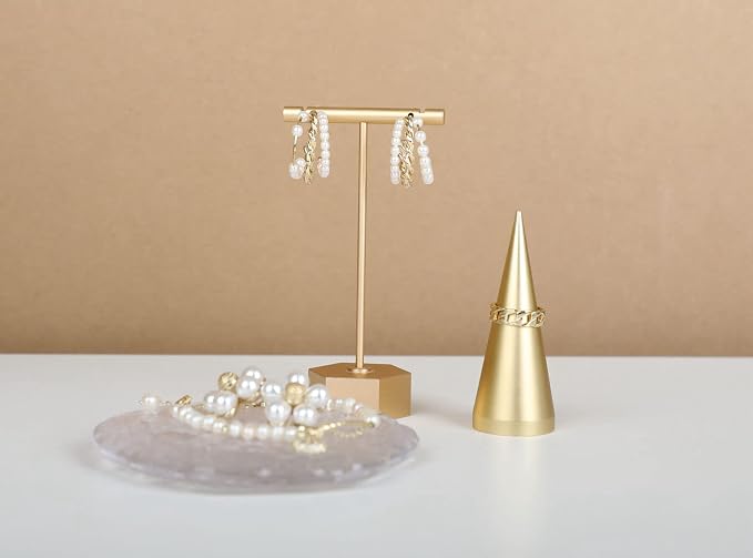 Gold Metal Earring T Bar Stand, Single small earring hanger display, Retail - Image 7