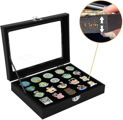 7.8 x 5.9 Inches Small Pin Display Case, Dustproof Pin Collection Showcase - Image 5