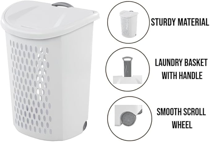 Wheeled Laundry Hamper with Handle - Image 4